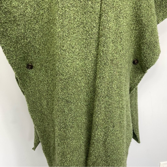 Eskandar Green Boucle Extrafine Wool Cashmere Tabard Cardigan Wrap Shawl Sweater - Picture 10 of 15
